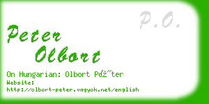 peter olbort business card